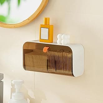 MORNITE Pad Holder for Bathroom,Sanitary Napkins Organizer,Feminine Tampons Storage Day Overnight Cotton Pad Holder, Brown