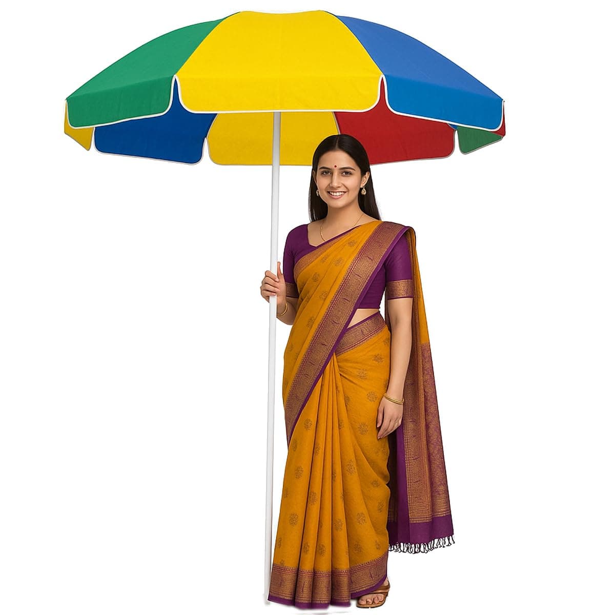 Garden Umbrella without Stand 7ft Outdoor Big Size Canopy Patio Umbrella (Multicolor)