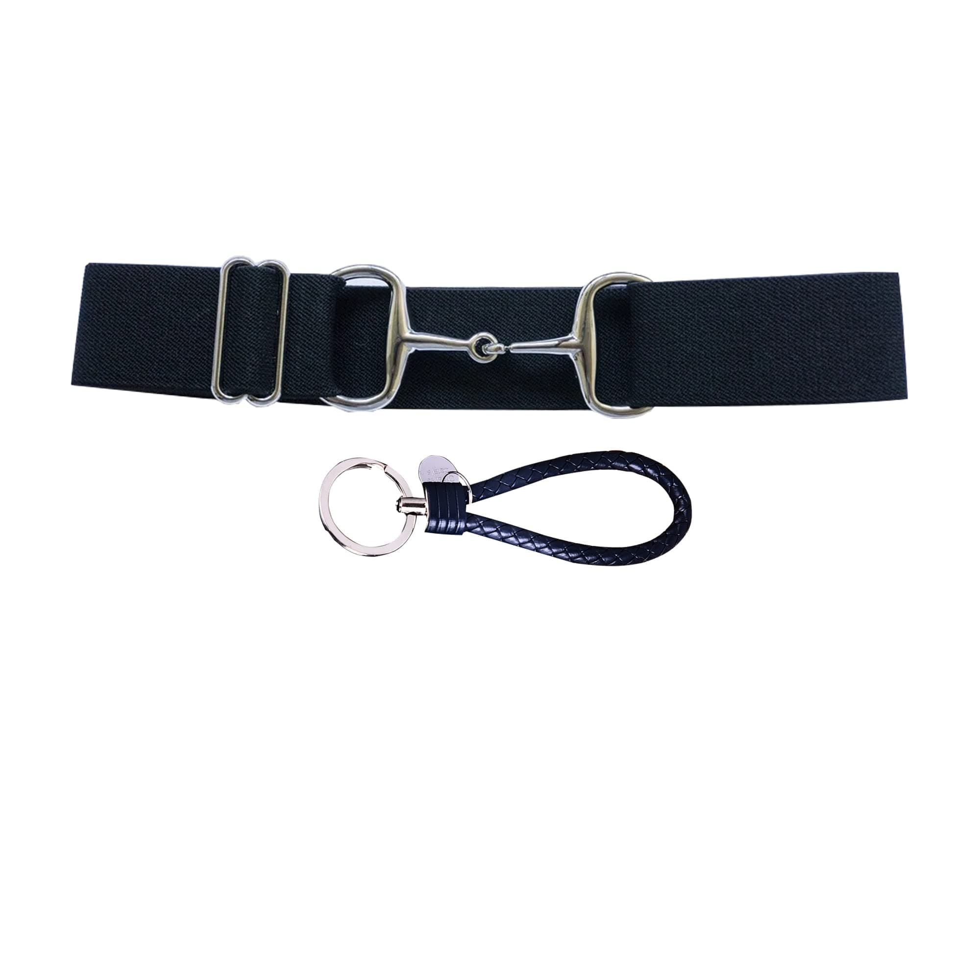 1.5-inch Elastic Equestrian Belt Bit Buckle Leather Key Strap for Horseback Riding Equestrian Sports