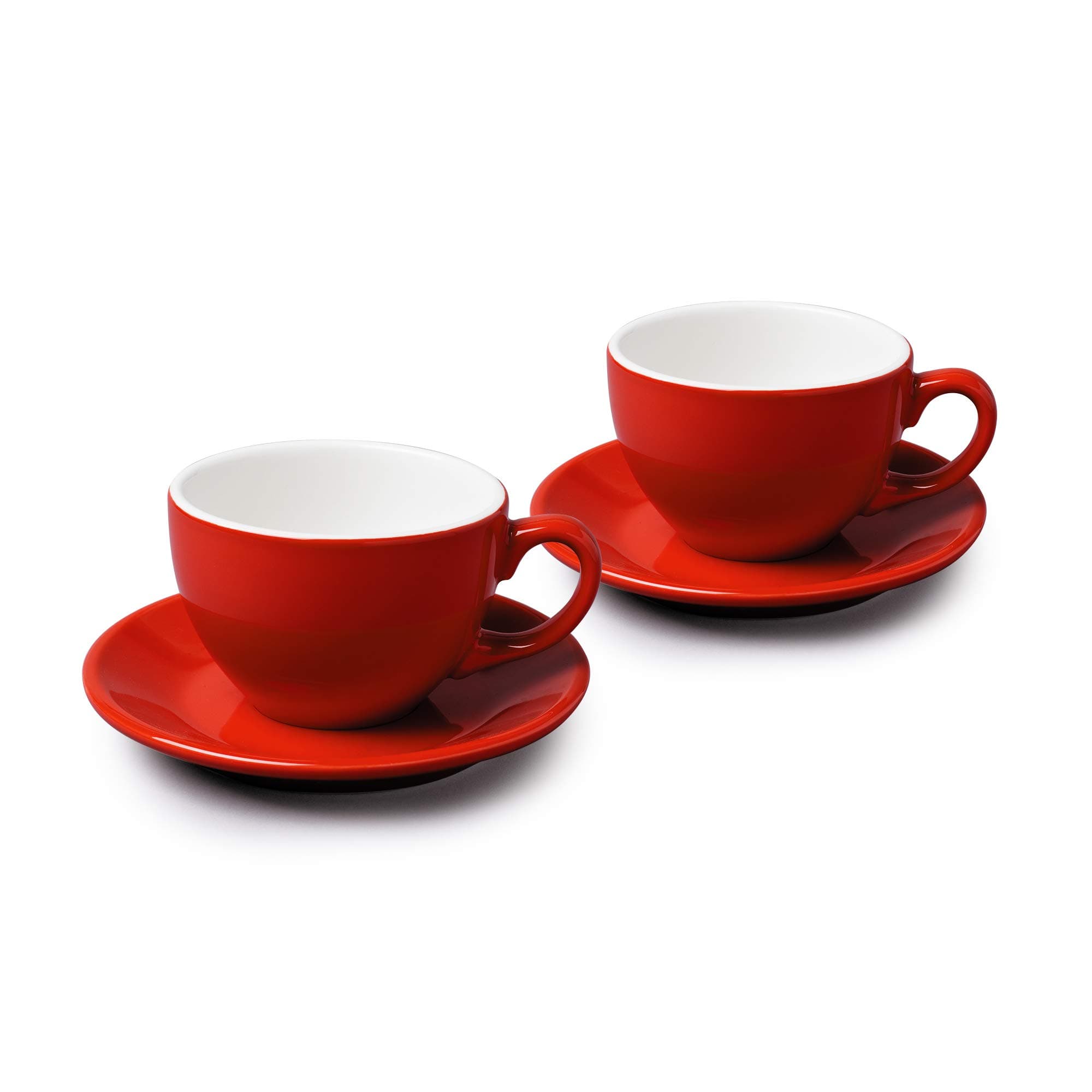 WM Bartleet & Sons 1750TSET82 Traditional Set of 2 Large Porcelain Tea/Coffee Cups and Saucers, 300ml – Red