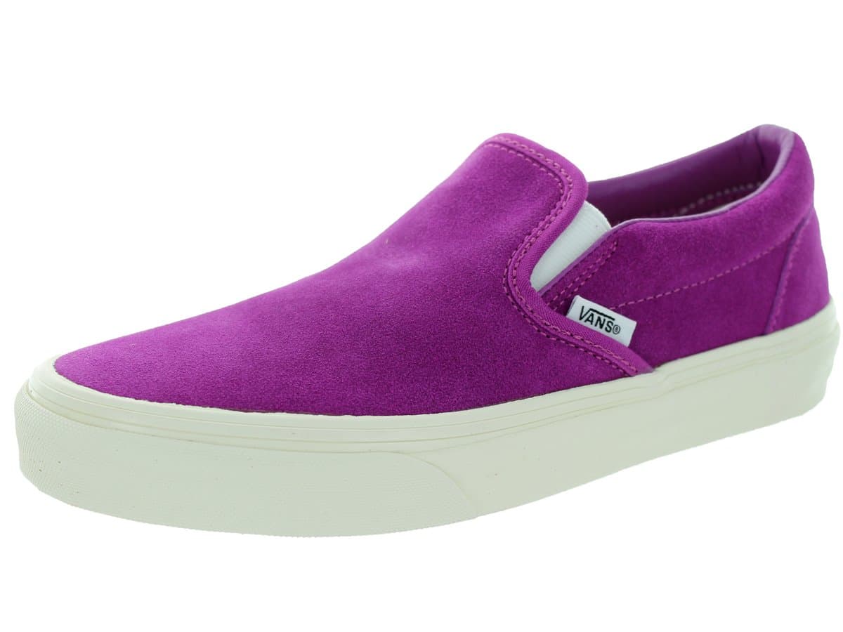 Vans Unisex Classic Slip-On (Vintage Suede) Fuschia Skate Shoe 5.5 Men US / 7 Women US