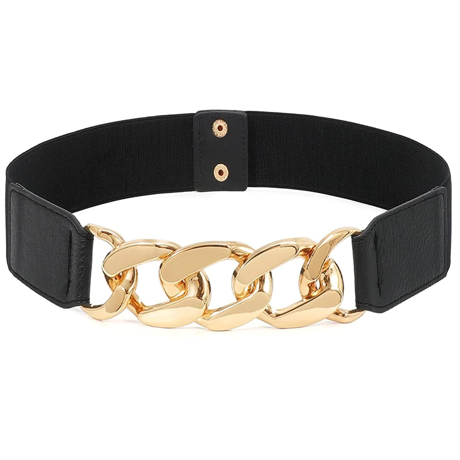 Elastic Chain Buckle Skinny Stretch Adjustable Waist Belt Stylish Design Belts Kanduro-Belt For Fancy Girls, Women Saree, Western Dress, Long Gown, Traditional, Designer Girl Gown (Black)