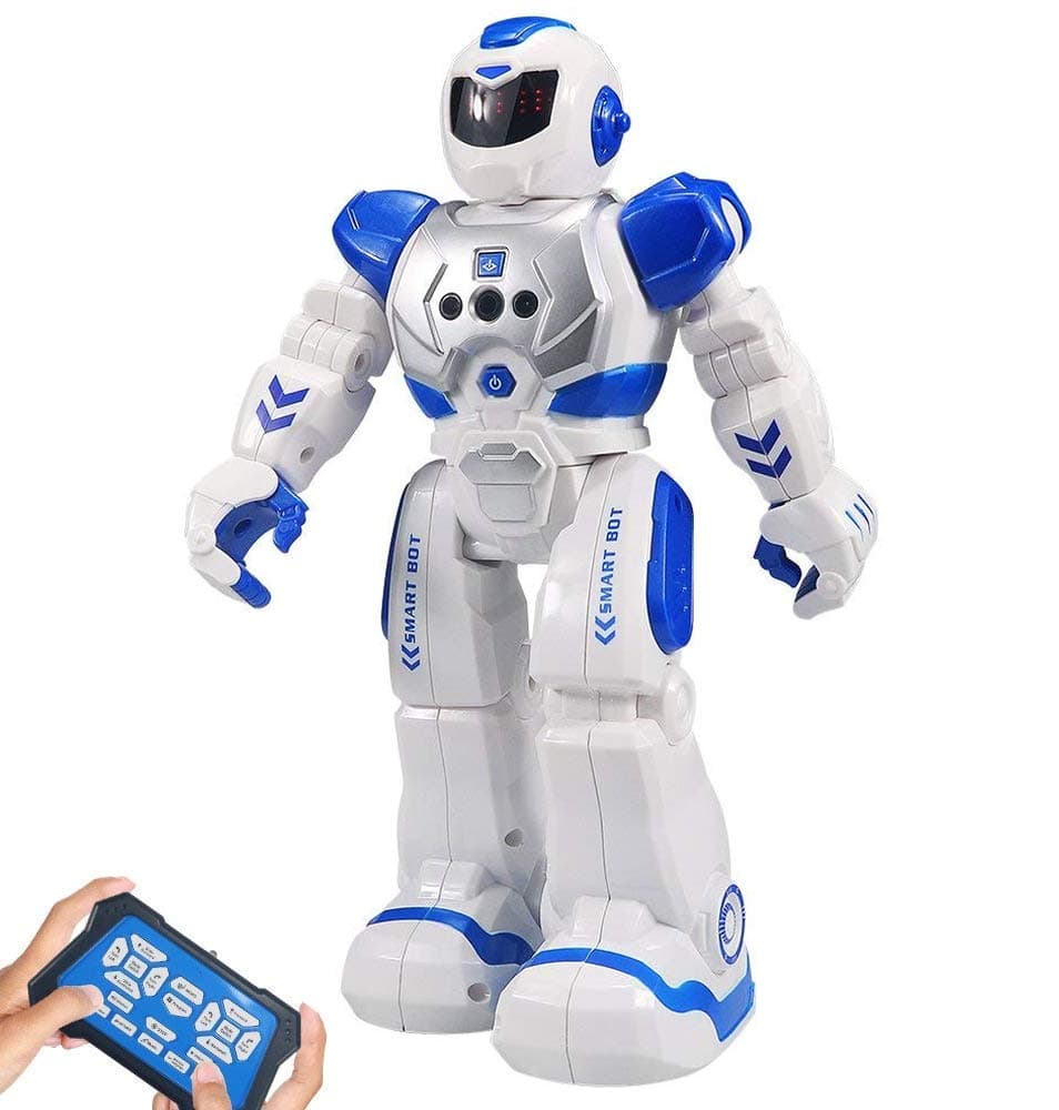 Smart Remote Control Robot for Kids - Intelligent programmable rc Robot Educational Toy, LED Lights Smart Robotics, Gesture Sensing Robot kit Singing Dancing Gift for Boys 4-12 Year Old (BLUE)
