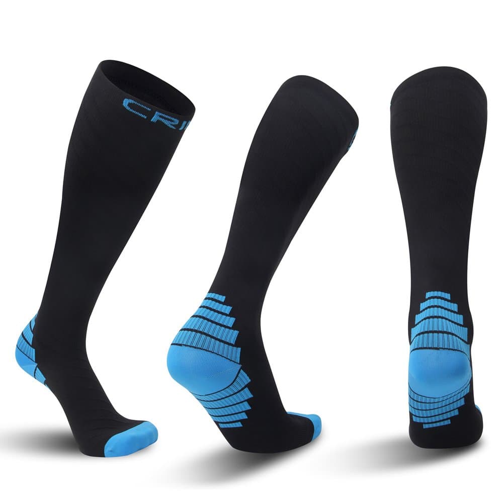 Compression Socks for Women &Men 20-30mmHg Stockings for Running,Soccer,Nursing,Flight,Travel,Medical,Diabetic,Varicose Veins,Pregnancy,Shin Splints High Knee Long Support Socks S/M