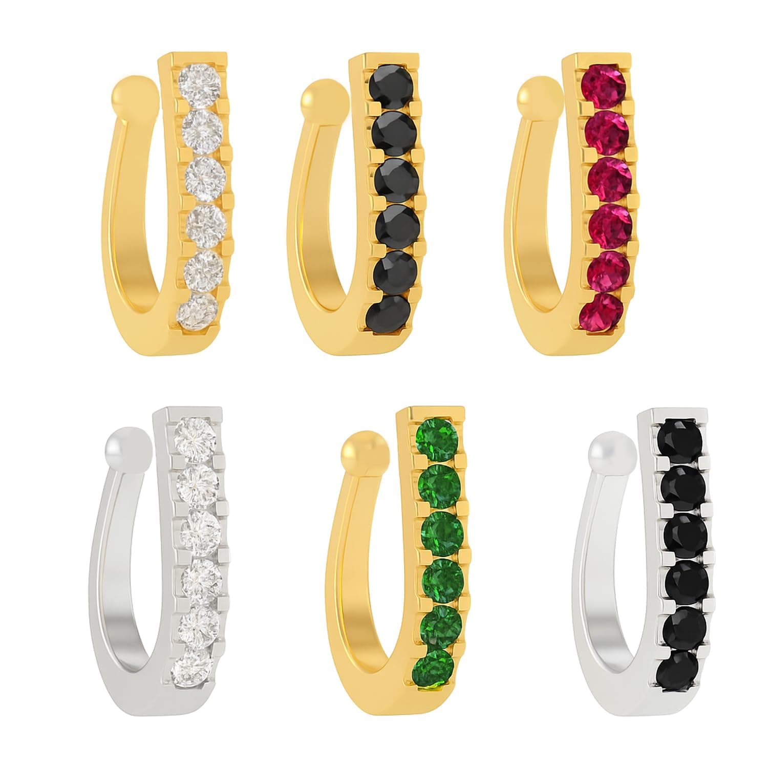 VAMA Fashions Nosepin without Piercing Clip on Pressing type Nath nose ring pin Stud for Women & Girls (nose ring without piercing)