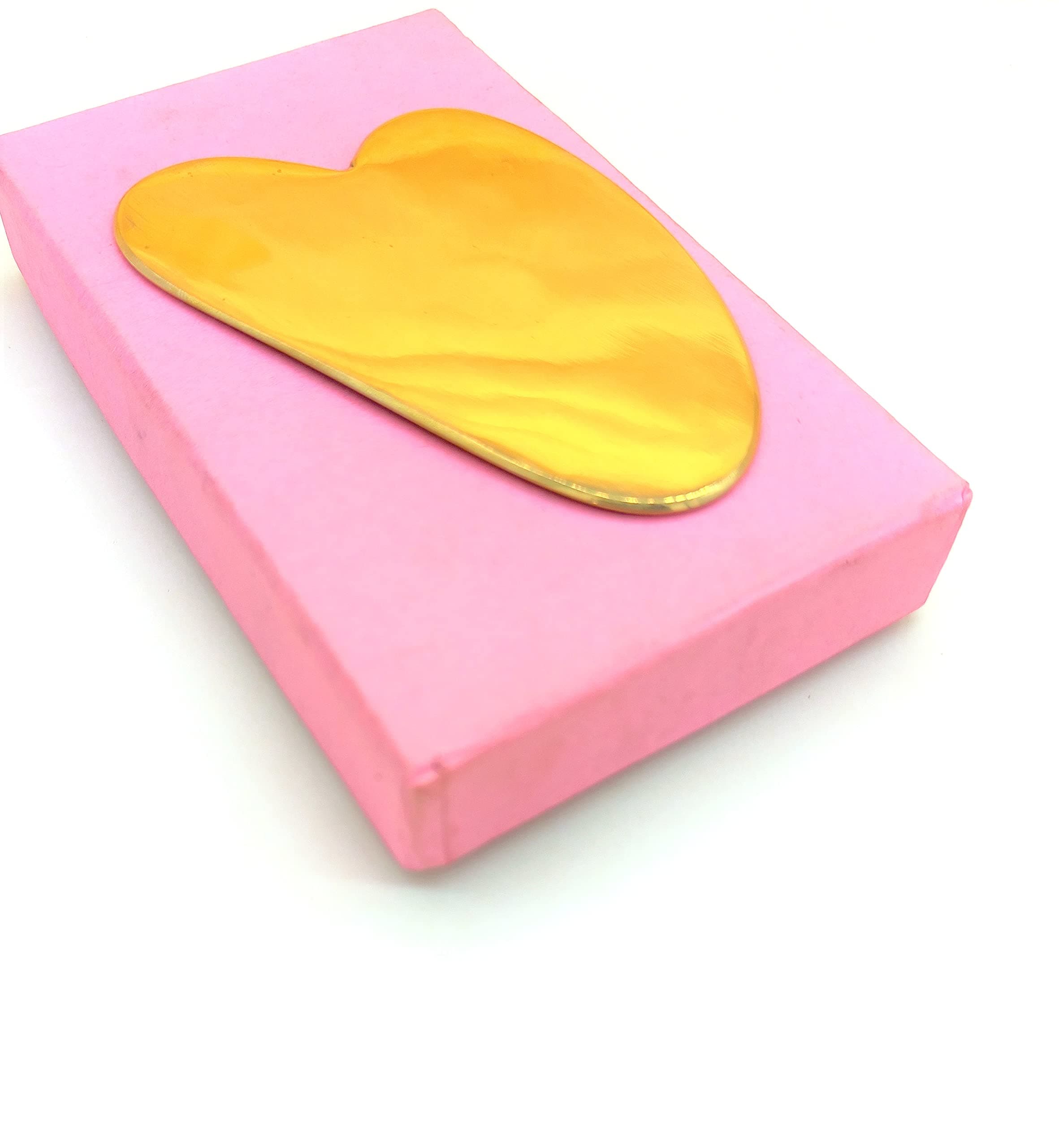 Bronze Kansa Gua Sha Massage Tool - Tendon Massage Scraping Tool ? Muscle Pain Relief, Myofascial Stress Release and Breaking up Scar Tissue (Heart - Shaped)