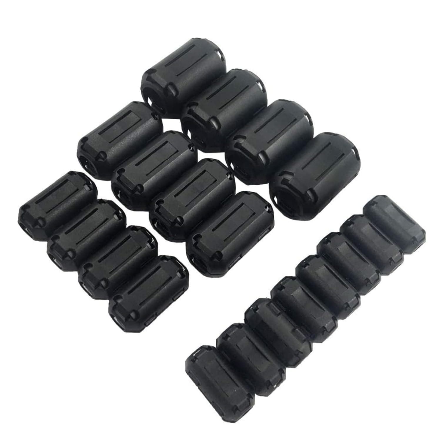 20Pcs Clip-on Ferrite Ring Core Ferrite Bead RFI EMI Noise Suppressor Cable Clip for 3mm/ 5mm/ 7mm/ 9mm/ 13mm Diameter Cable, Black