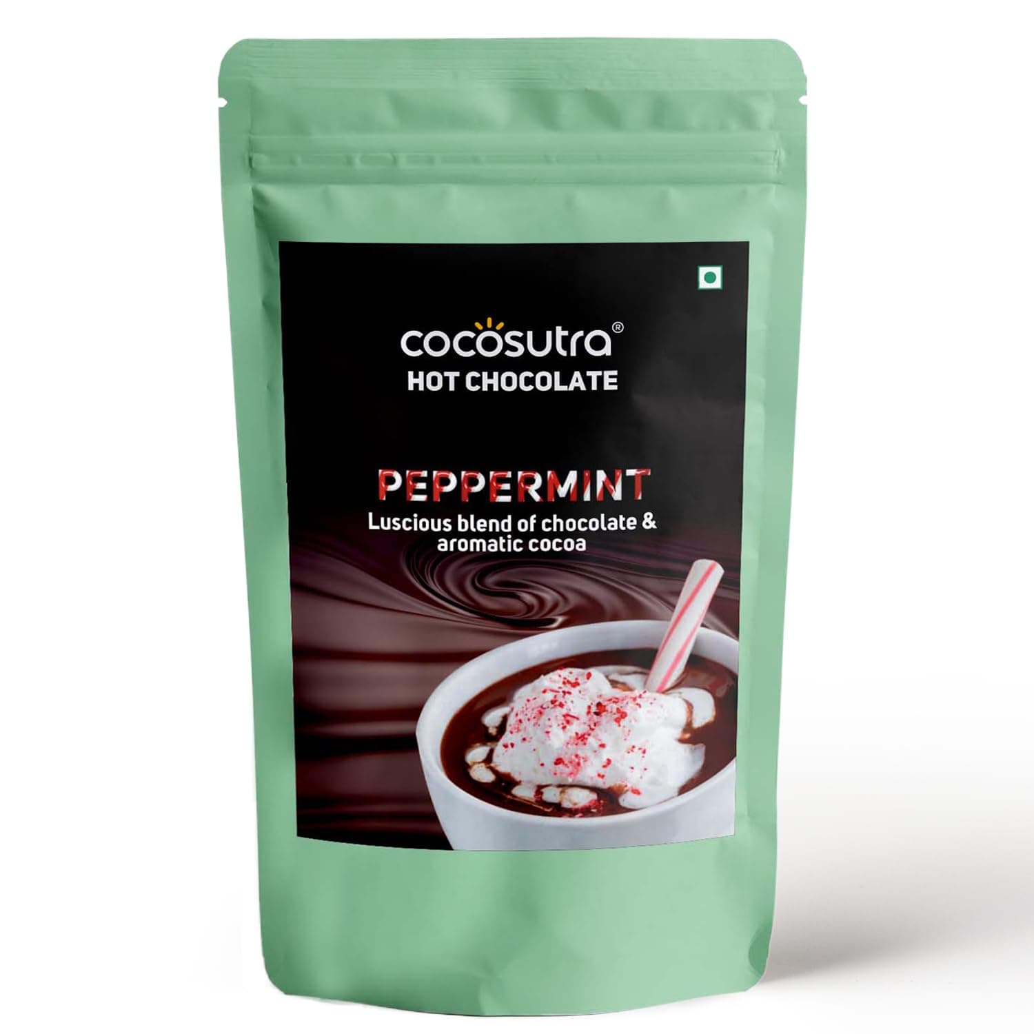 Peppermint Hot Chocolate Mix | Enjoy hot or cold | 100 gm | Gluten free Drinking Chocolate | Serves 5 Cups