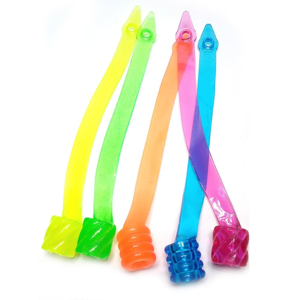 Pencil & Pen Grips -- Soft Silicone lines long for catching pencil Gel for Both Left and Right Handed,Correct Posture to Hold Pen. Assorted Colors ( 5 pcs.) yellow,green,pink,blue,orange color