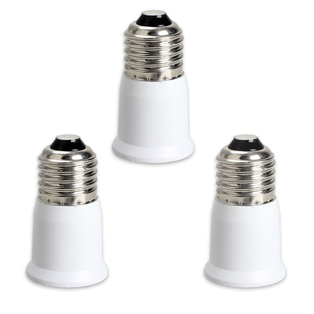FINELED E27 Light Socket Extender Adapter Base, 3-Pack E27 Converter for Light Lamp Bulb Holder Fitting
