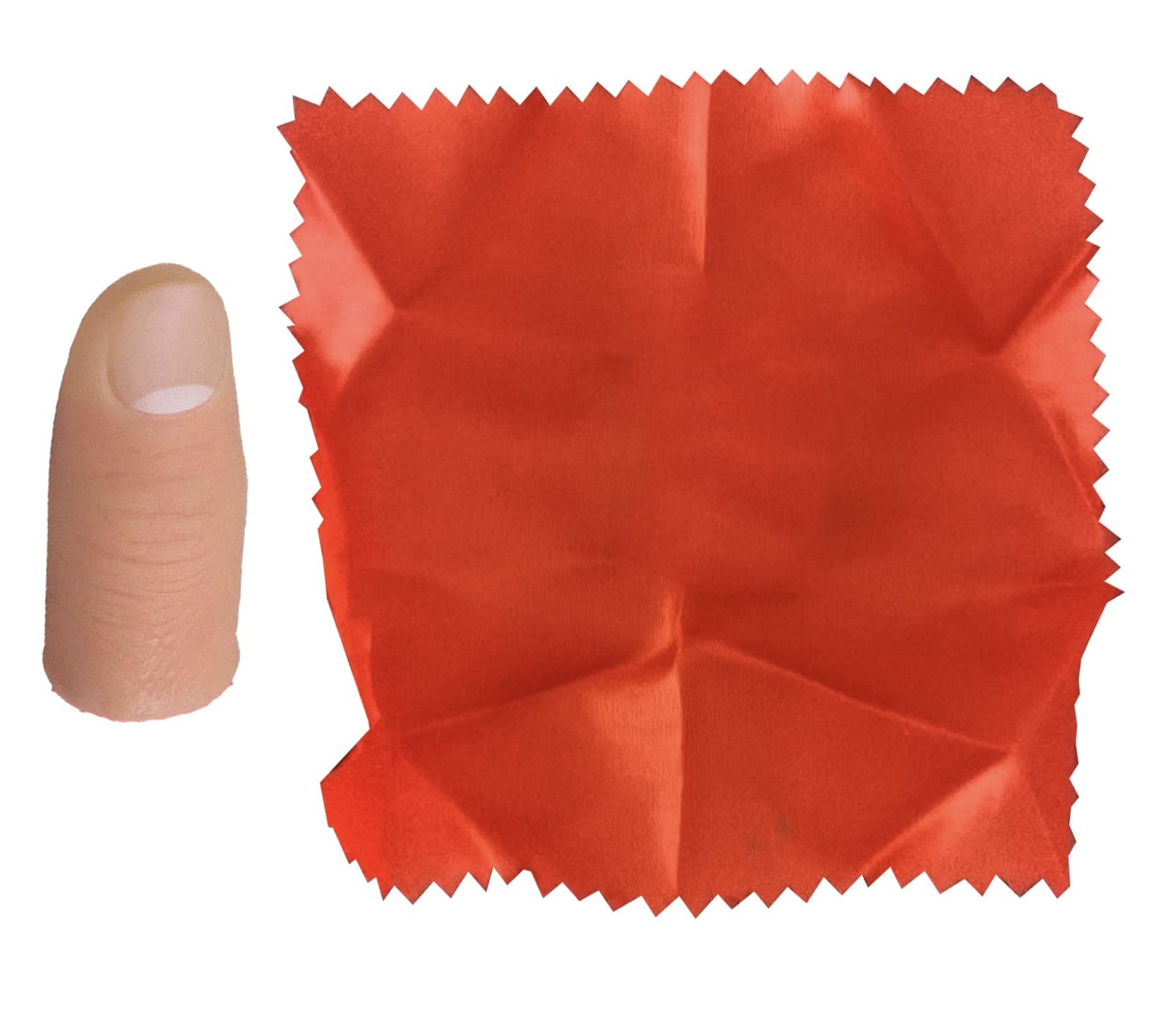 Disappearing Cloth Thumb Tip Finger Fake Magic Soft Red Trick Close Up Vanish Appearing Novelty