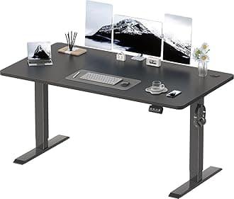 Electric Standing Desk 140x60cm, Height Adjustable Desk Ergonomic Stand up Table with 2 Memory Preset, Black
