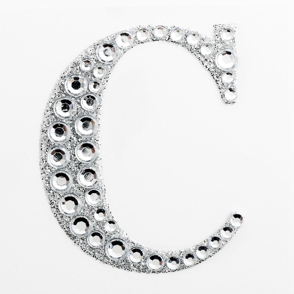 5cm Diamante Self Adhesive Glitter Sticker Letter C