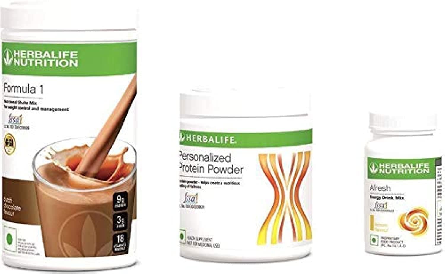 Formula 1 Shake Mix 500g with Protein Powder 200g and Afresh 50g (Formula 1 Chocolate, Afresh Lemon)