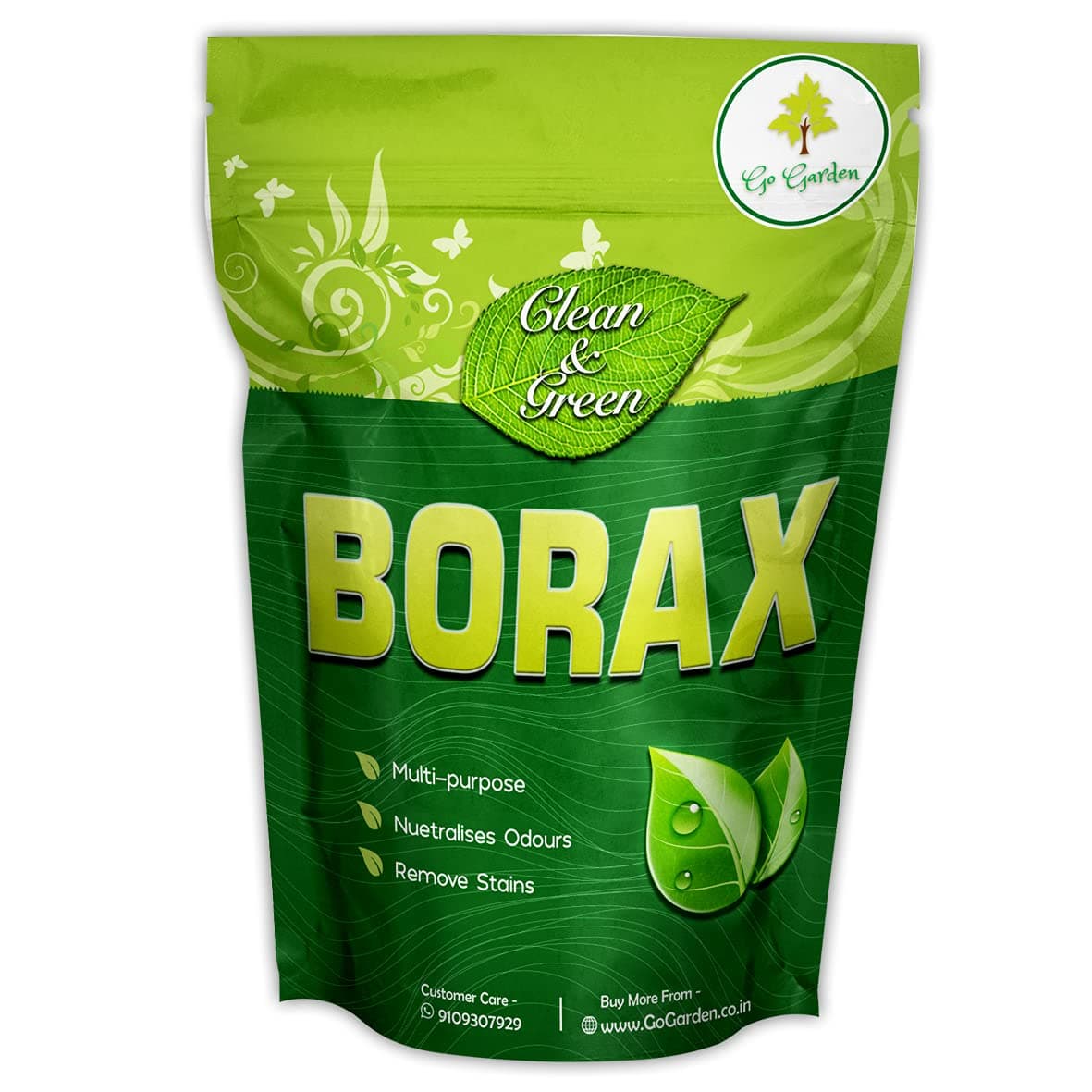 Go Garden Borax Powder 100% Pure |Whitening&Cleaning Power For Clothes||Slime For Kids||Ants Killer||Floor Cleaner||Drain Cleaner 400 Gram…