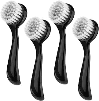Facial Cleansing Brush, Facial Exfoliating Brush Face Wash Scrub Exfoliator Brush for Makeup Skincare Removal, 4 Pack (Black)