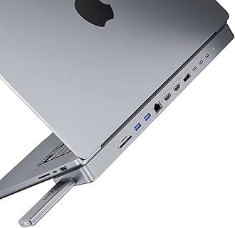 INVZI MagHub 12-in-2 USB-C Docking Station Triple Monitors with Pop-Up SSD, Dual 4K HDMI, DP, 100W PD Charging, USB 3.2 10Gbps USB, RJ45, SD/TF Slots for MacBook Pro M1 14” 16”, MacBook Air M2 13”