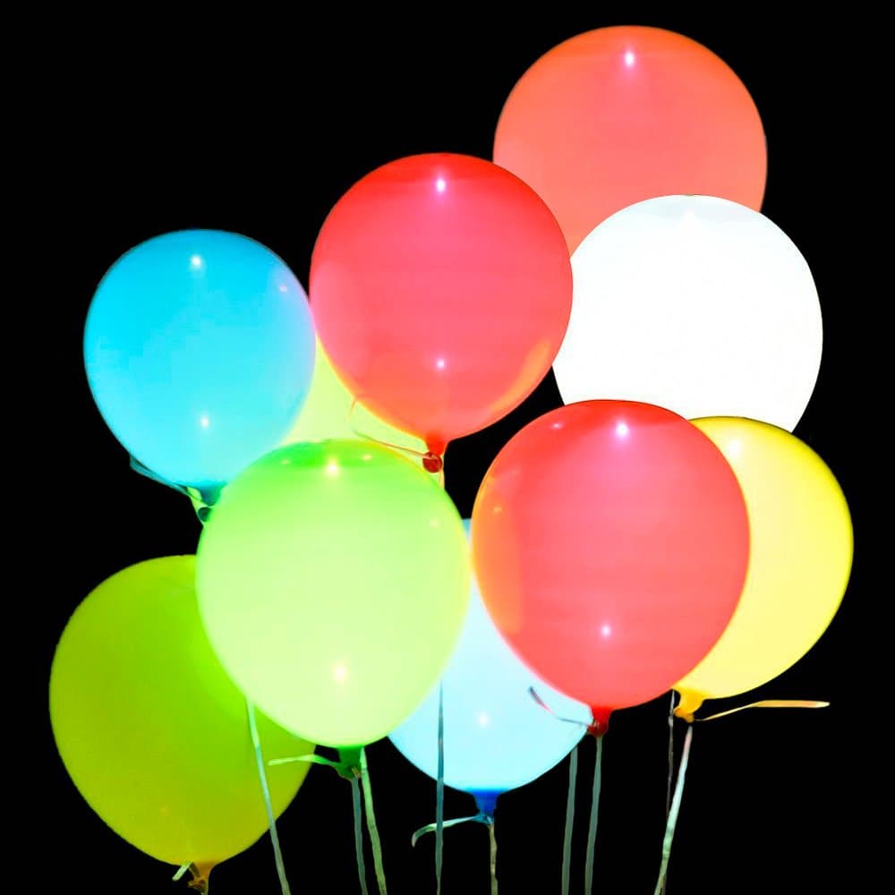 LED Light-up Balloons, Tripop Mix Colored Flashing Latex Balloon for Parties, Events and Wedding Decoration (18-Pack)