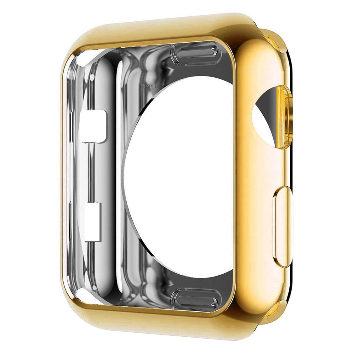 HANKN Case for Apple Watch Series 3 2 1 Case Gold 38mm, Soft TPU Plated Cover Scratch-Proof Smartwatch Protector Bumper for Iwatch [No Front Screen Protector] (38mm, Gold)
