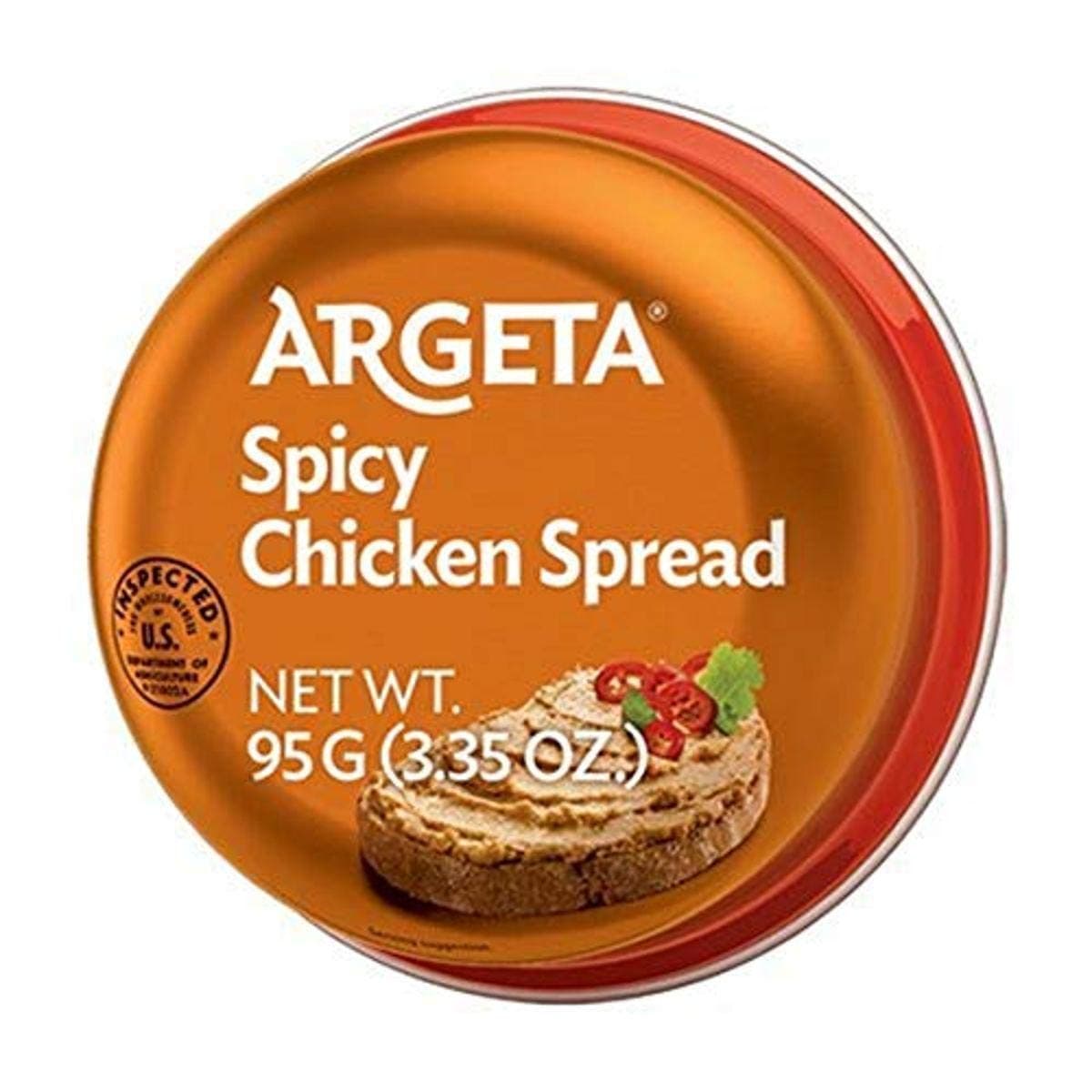 Argeta Pate Spread, Spicy Chicken, 95 Gram (Pack of 48)