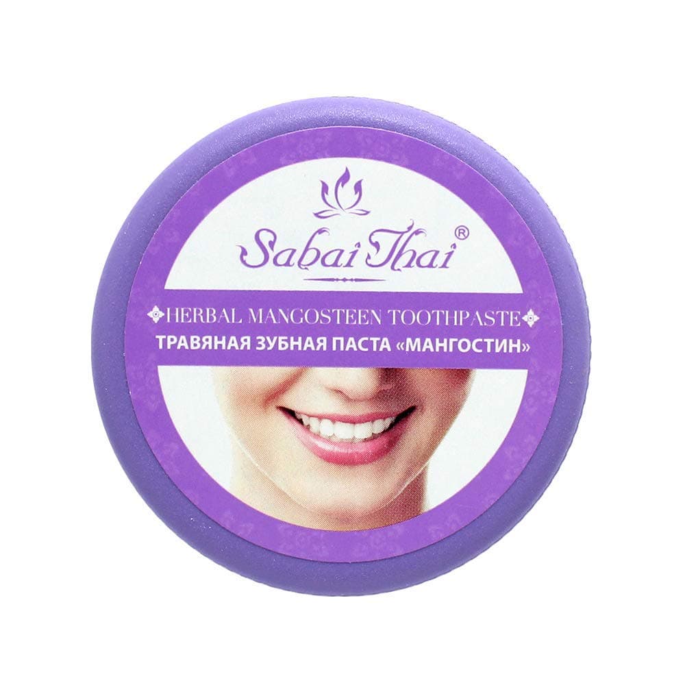 SABAI THAI 100% Natural Herbal Mangosteen Toothpaste Fluoride Free 25g, Complete Oral Care and Protection, Vegan Friendly