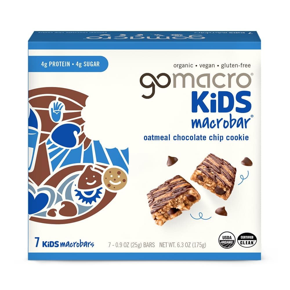 Kids MacroBar Organic Vegan Snack Bars - Oatmeal Chocolate Chip Cookie (0.90 Ounce Bars, 7 Count)