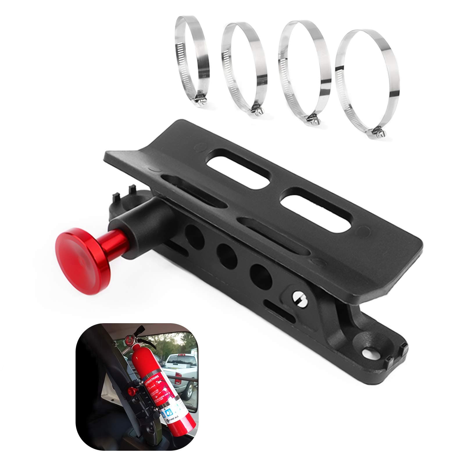 BarBaren Fire Extinguisher Mount Holder Adjustable For Jeep Wrangler TJ JK JKU JL UTVs Polaris RZR Ranger,Home,Boat