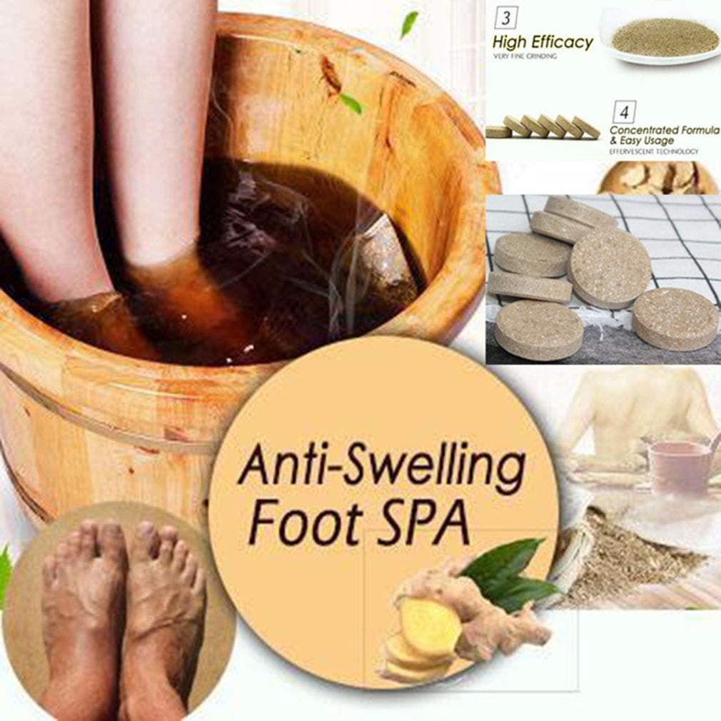 10Pcs Anti-Swelling Foot SPA Ginger Foot Soak Effervescent Tablets Treatment for Foot Swelling Edema Ankle And Pain,Eliminate Fatigue Improve Sleeping Foot Pain Foot Care Treatment