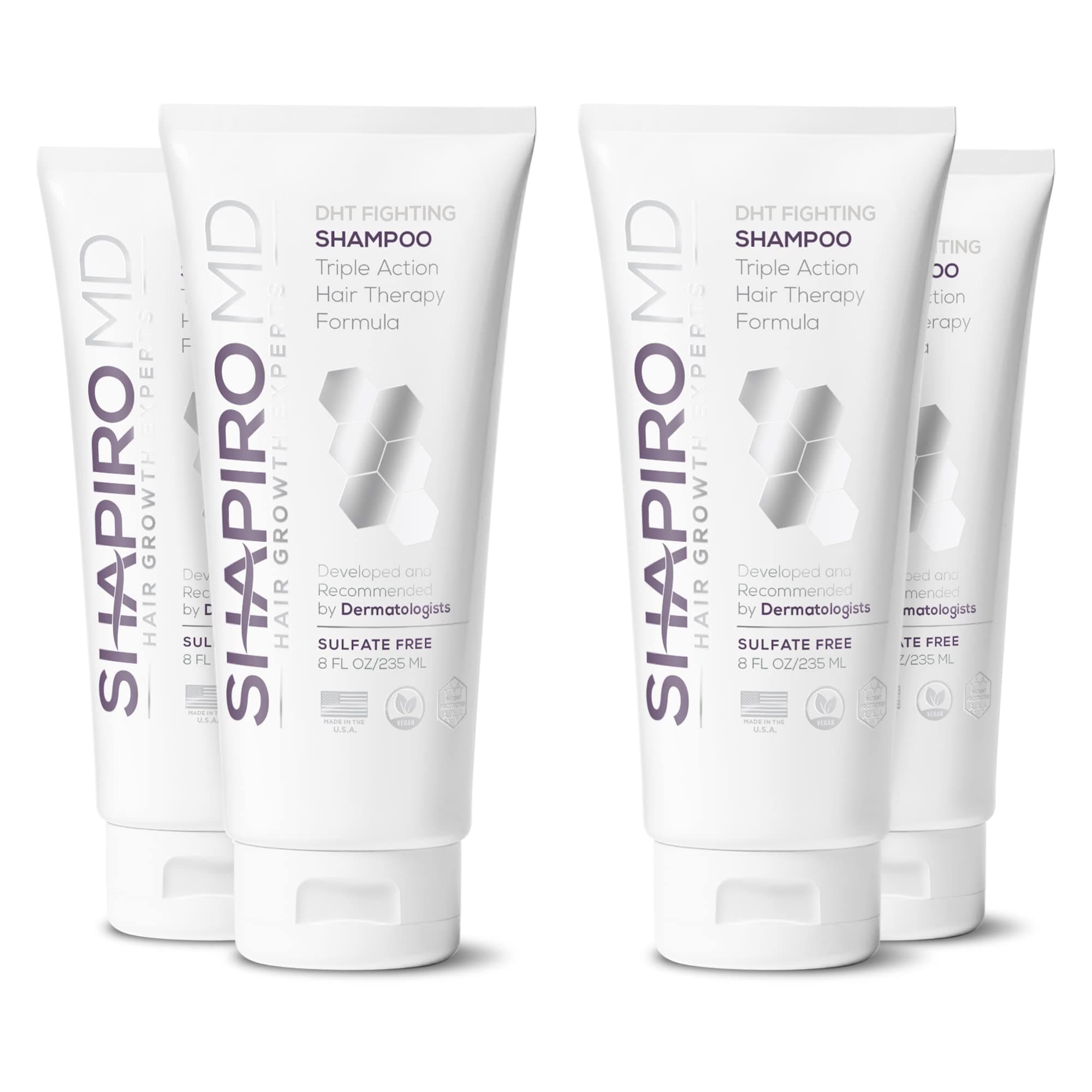 - Shapiro MD Hair Growth Experts Hair Loss Shampoo | DHT Fighting Vegan Formula for Thinning Hair Developed by Dermatologists | Experience Healthier, Fuller and Thicker Looking Hair | 4 Month Supply