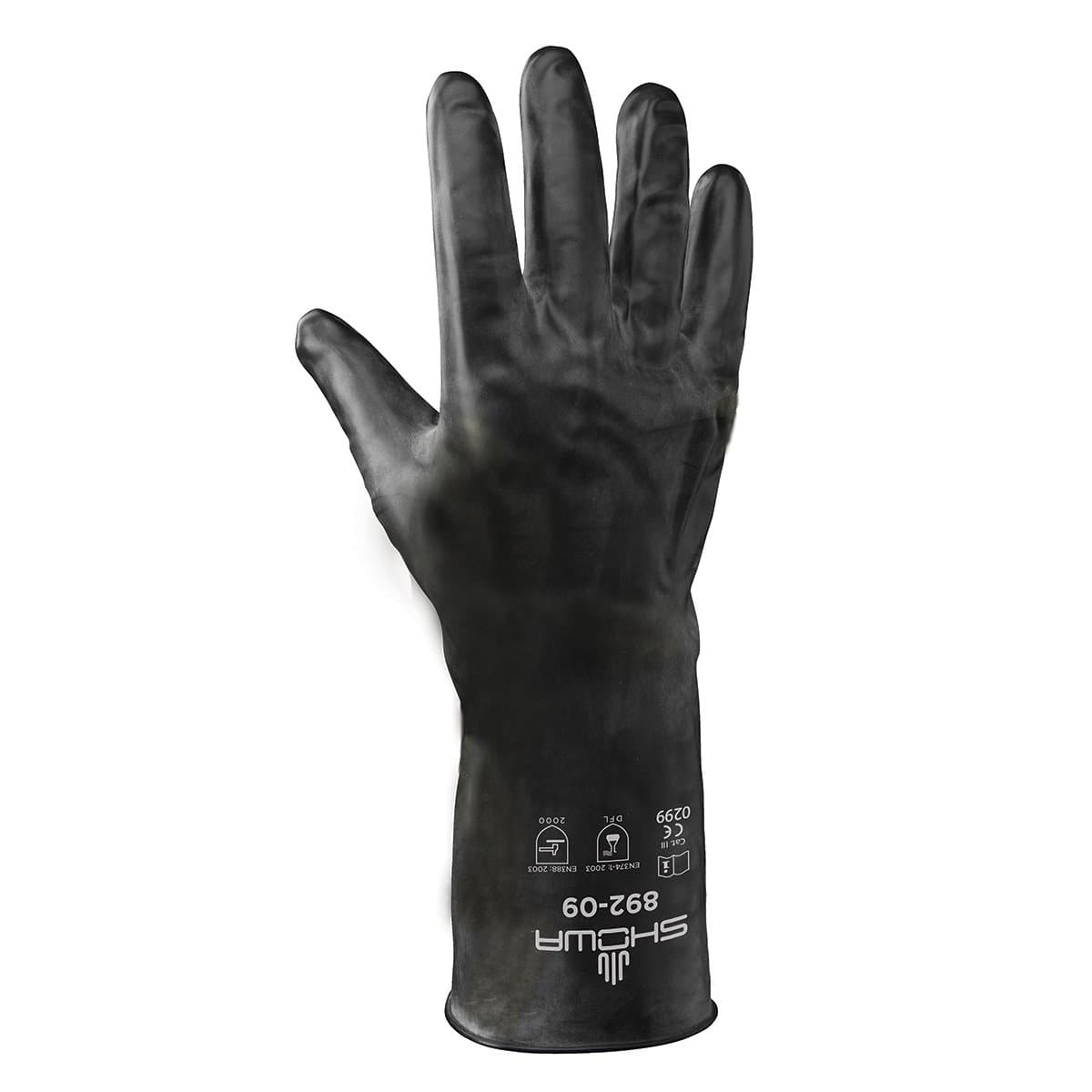 892 Unlined Viton Over Butyl Glove, Rolled Cuff, Chemical Resistant, 12 mils Thick, 12 Length, Large (Pack of 1 Pair)