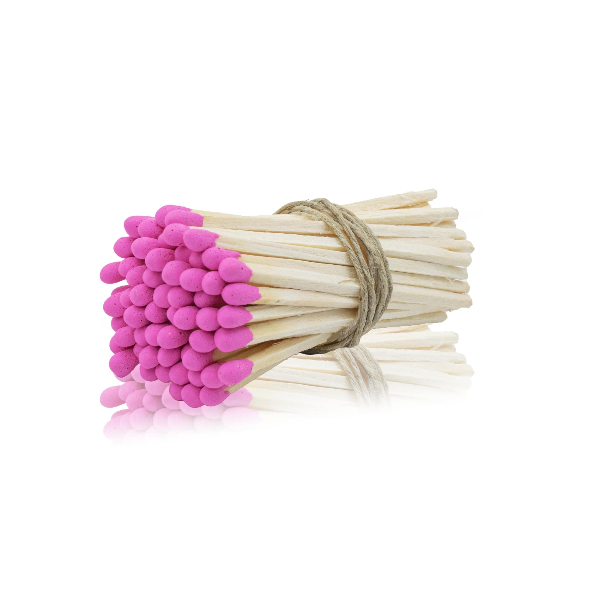 3” Inch Long Wooden Refill Matchsticks with Strike Stickers - Safety Matches Wholesale Bulk Loose by Chandler Studio (Pink, 100 Pieces)