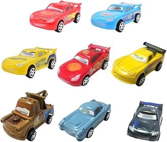 Racing Cars Toys Figure Set, 8 Piece Lightning Race Car Model Toy Cake Topper Cake Decoration,Mini Race Cars Truck Children Mini Play Vehicles Car Gift Children Party Birthday Party Supplies
