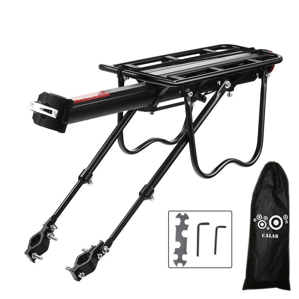Calar FOCHI Bike Pannier Rack, Bicycle Rear Rack Aluminium Cycling Seatpost Rack MTB Luggage Cargo Rack with Reflector