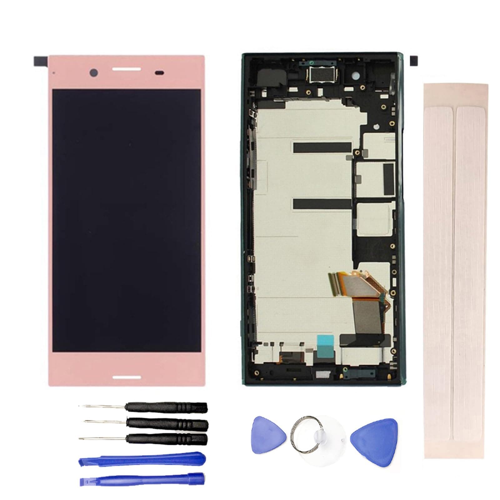 LCD Display & Replacement Touch Screen Digitizer Assembly with Free Tools for Xpe-ria XZP XZ Premium G8141 G8142 Pink with Frame