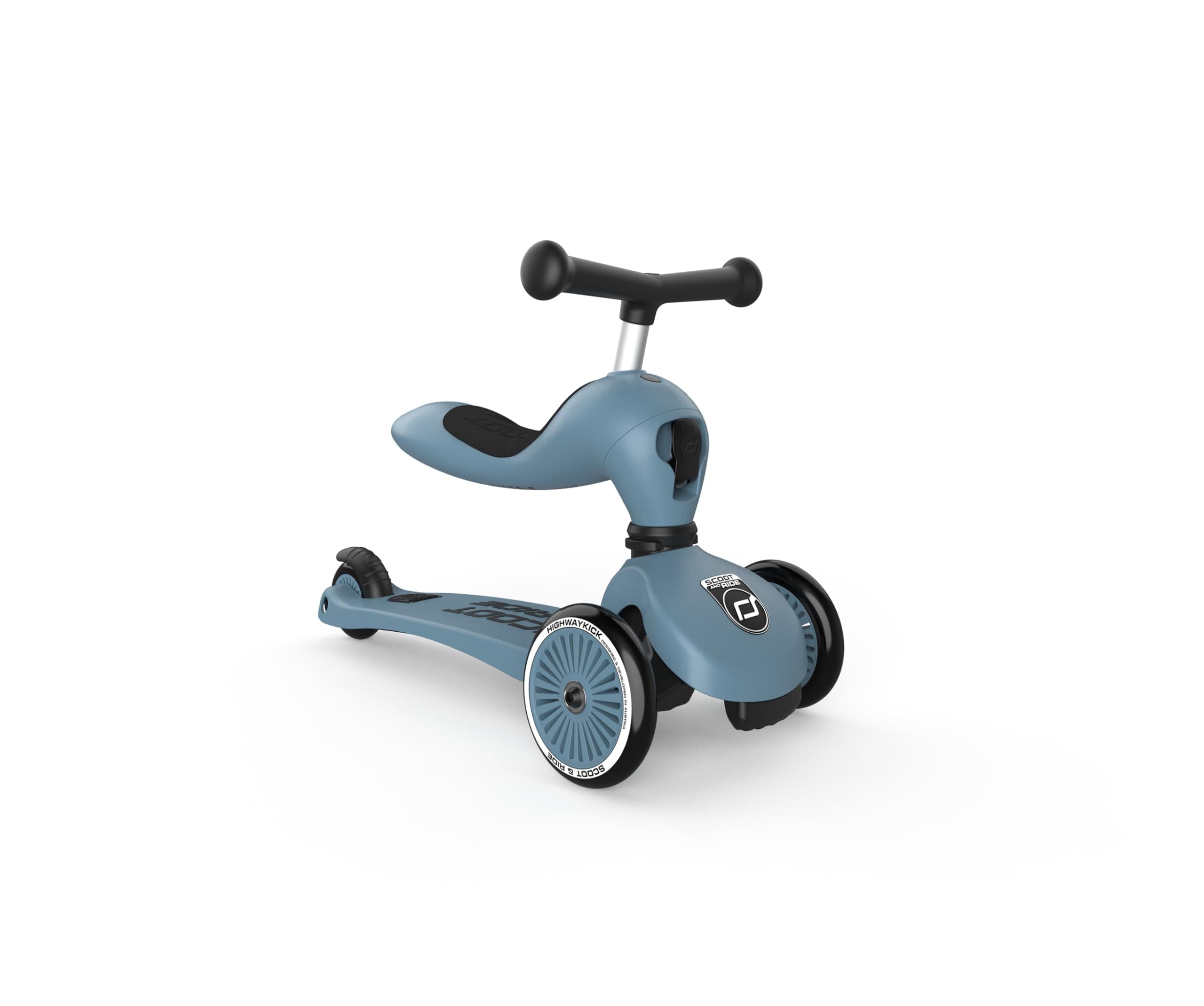 Scoot & Ride 2-in-1 Ride-On & Stand Kids Scooter, Ages 1 to 5, Highwaykick 1, Steel