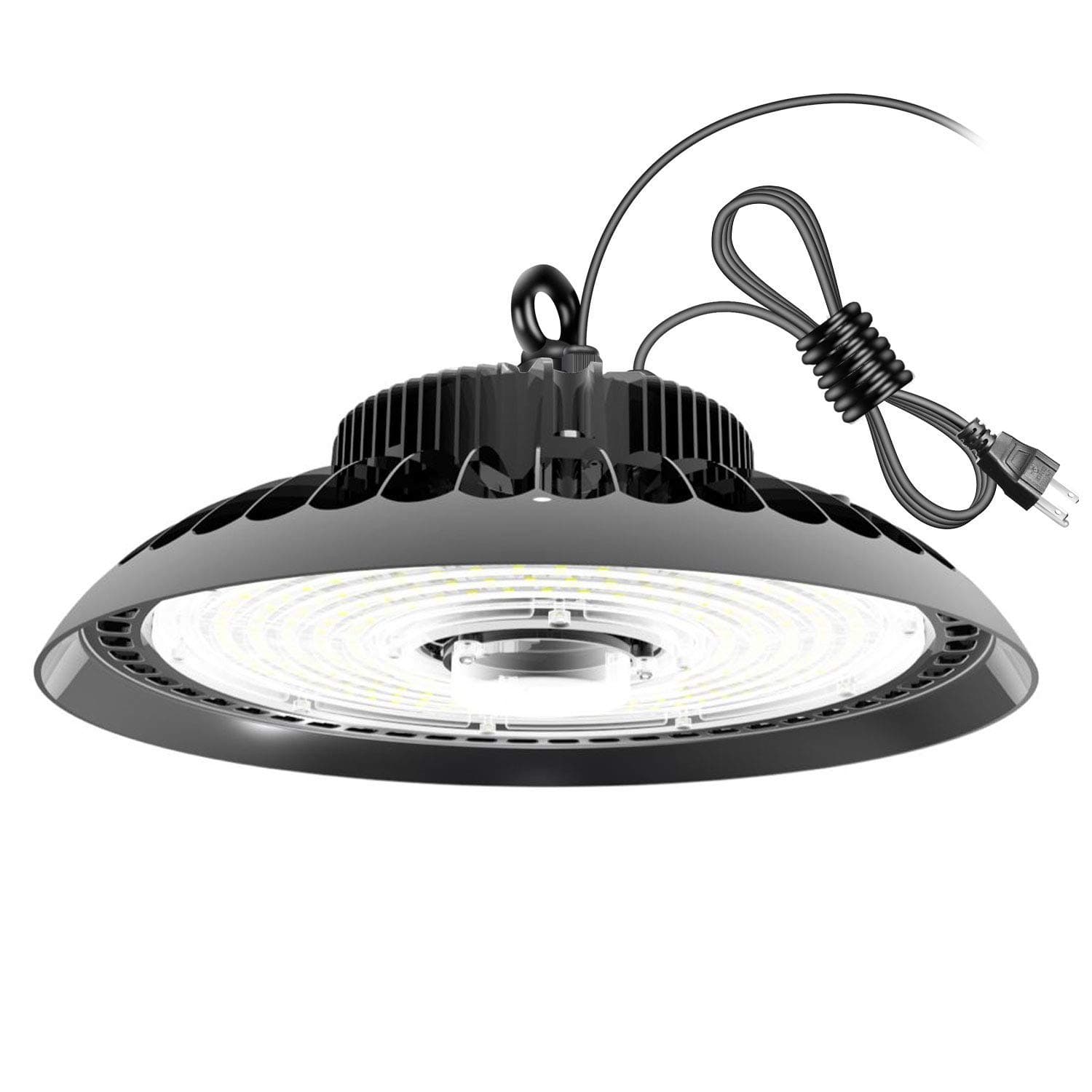 FAITHSAIL 150W UFO High Bay LED Lighting, 16500lm, 5000K, Dimmable, US Plug, 600W Equivalent, Super Bright LED Warehouse Light, IP65 Waterproof, High Bay Shop Light Fixtures for Factory Garage Gym