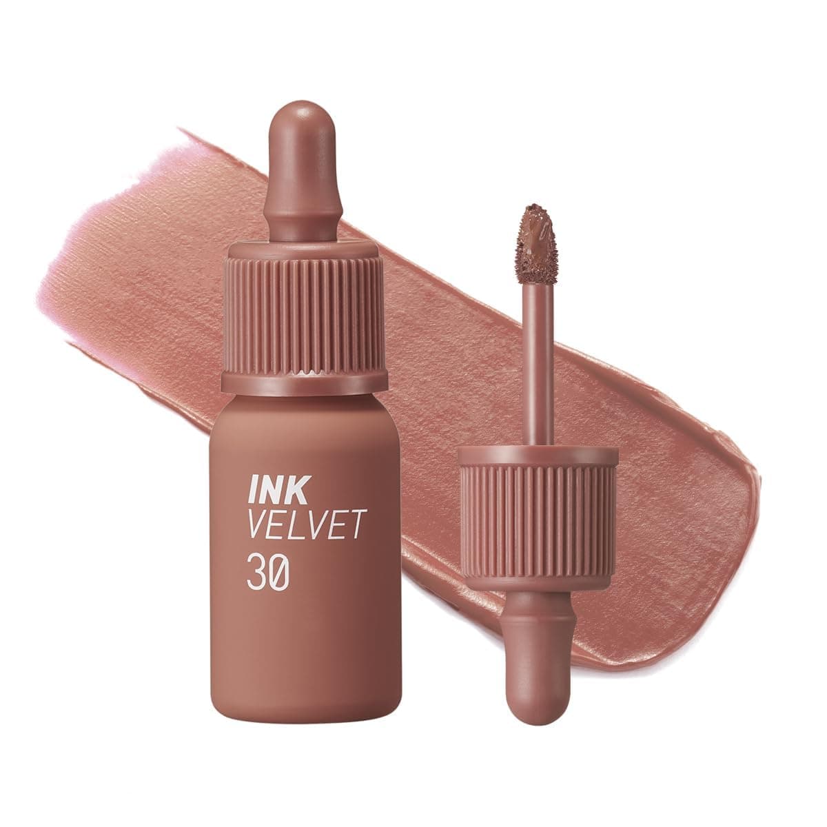 Peripera Ink the Velvet Lip Tint - High Pigment Color, Longwear, Weightless, Not Animal Tested, Gluten-Free, Paraben-Free (30 CLASSIC NUDE, 4g)