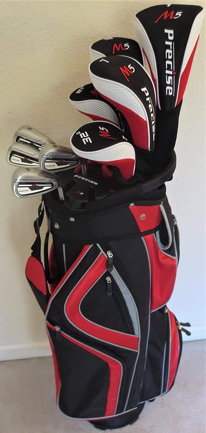 Senior Complete Golf Club Set - Driver, 2 Fairway Woods, 2 Hybrids, Irons, Sand Wedge, Putter & Cart Bag - All Graphite Mens RH Super Distance