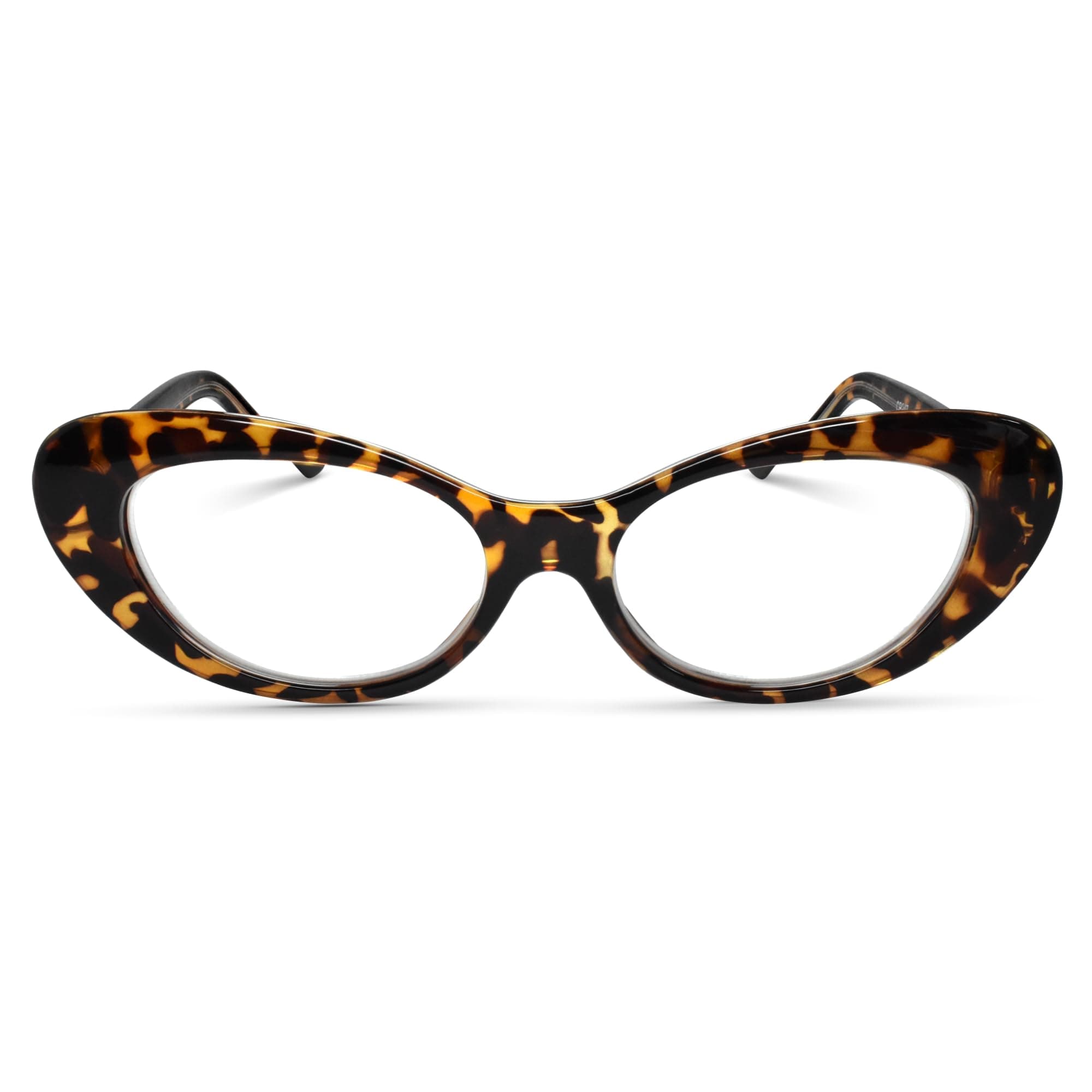 2SeeLife Oversized Cat Eye Reading Glasses for Women – Medium-Large Fit, Sturdy Frame, Spring Hinges, (R-803-Tortoise-4.00)