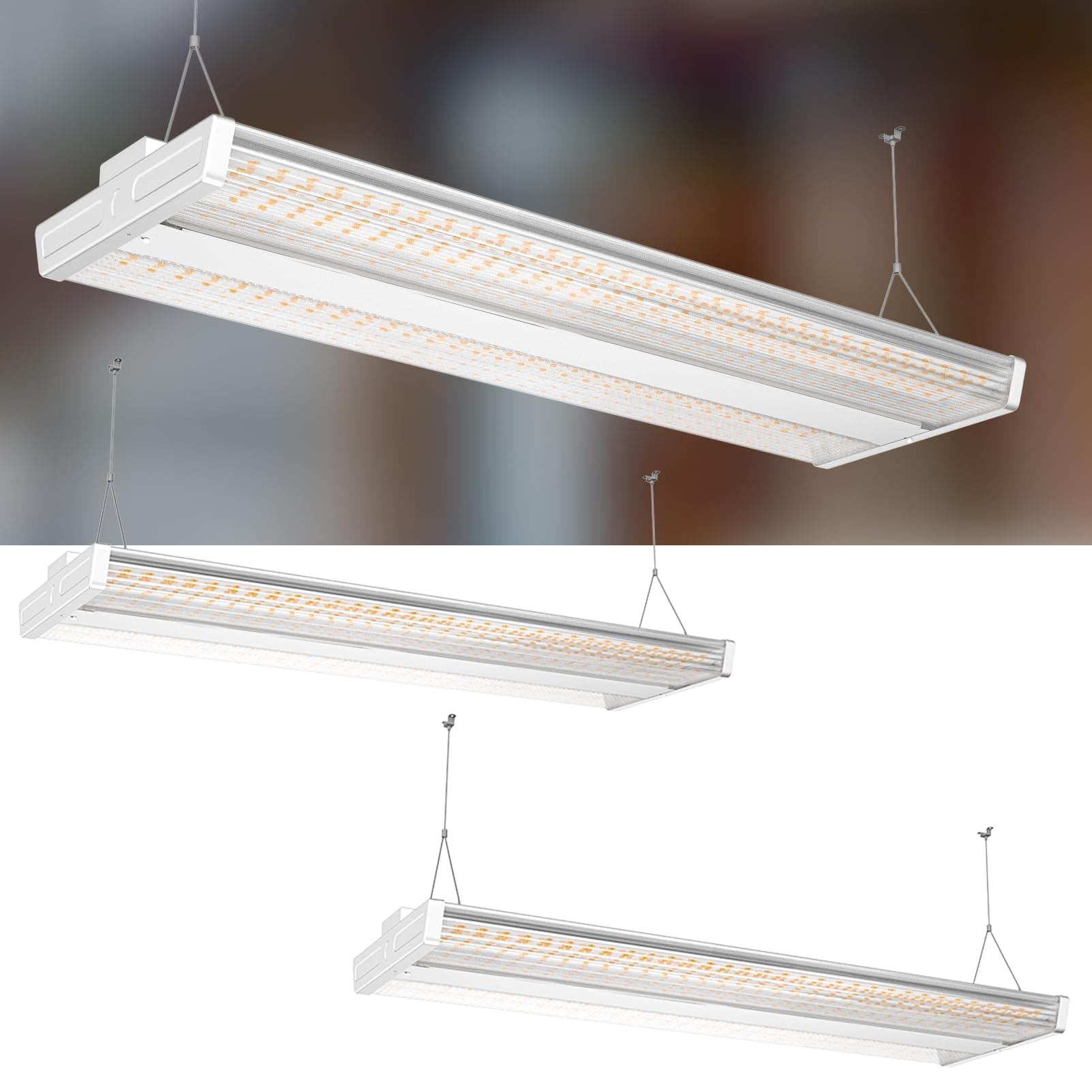 Lightdot 4FT LED High Bay Shop Lights, 100-277V 【Driver Equipped, 5 Years】 265W 37100LM [Eqv. 1000W MH/HPS] 5000K Diamond Diffusion Linear Hanging Light for Warehouse -ETL Listed, 2Pack