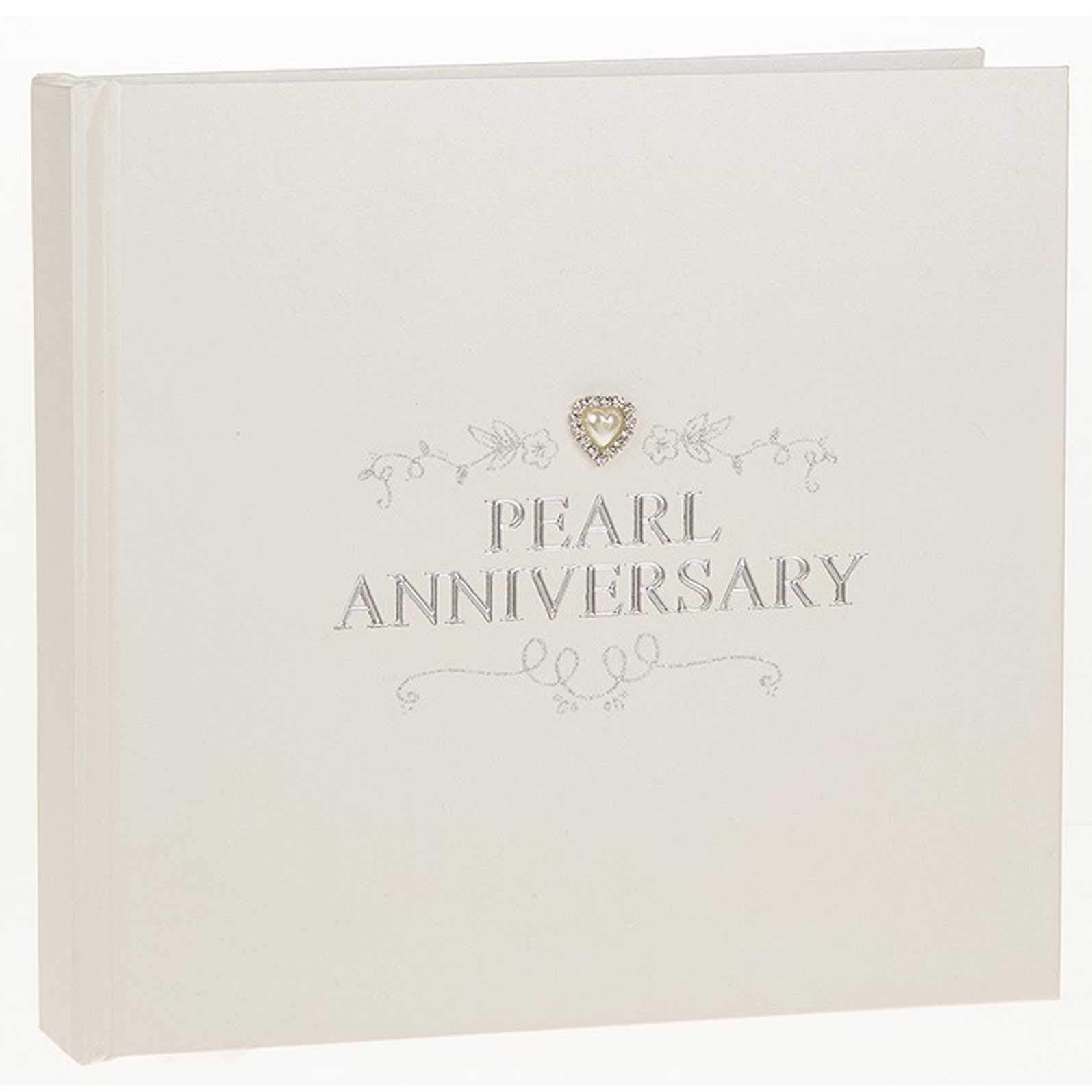 Anniversary 30th Pearl Wedding Photo Album 50 Pictures Raised Jewel