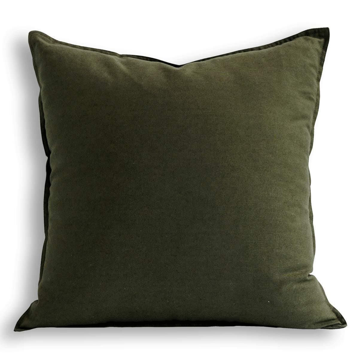 Jeanerlor 20"x20" Pillowcase Green Cousion Cover Decor Cotton Linen with Unique Design to Embellish Garden/Office,(50 x 50cm) Olive Green