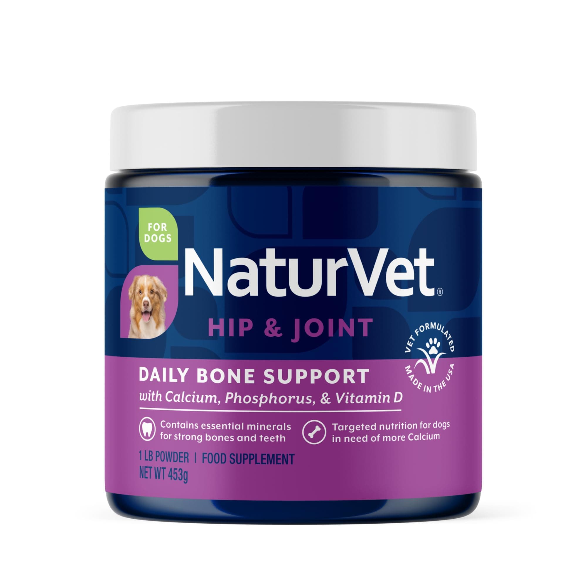 NaturVet Calcium-Phosphorus For Dogs, Supports Strong & Healthy Bones, Enhanced with Essential Minerals & Vitamin D, No Color, 16 Oz