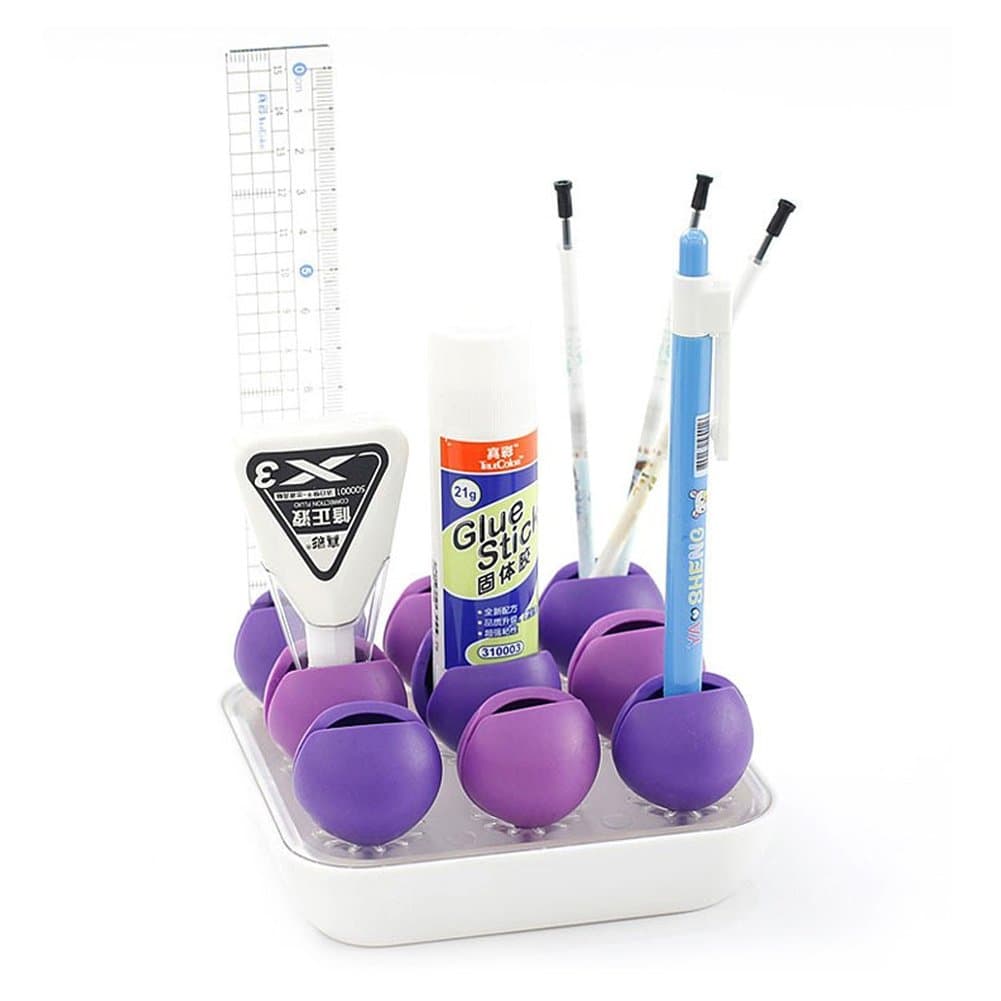 Office Organiser 4 Color Flower Modeling Stationery Storage Set,Desktop Organiser(Purple) …