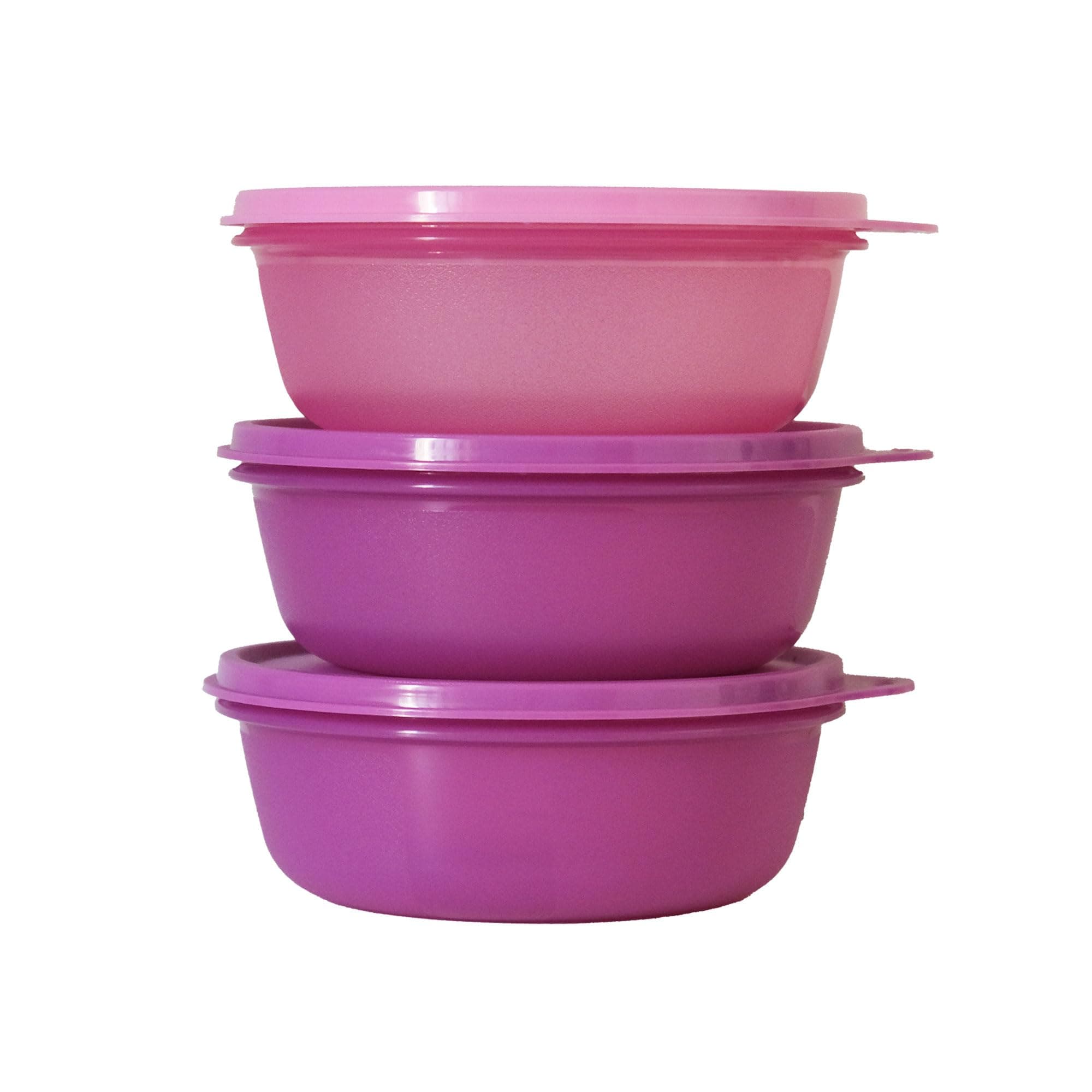 Plastic Pink, Purple Leftover Bowl Set Storage Food Containers (600Ml X 3Pcs) …