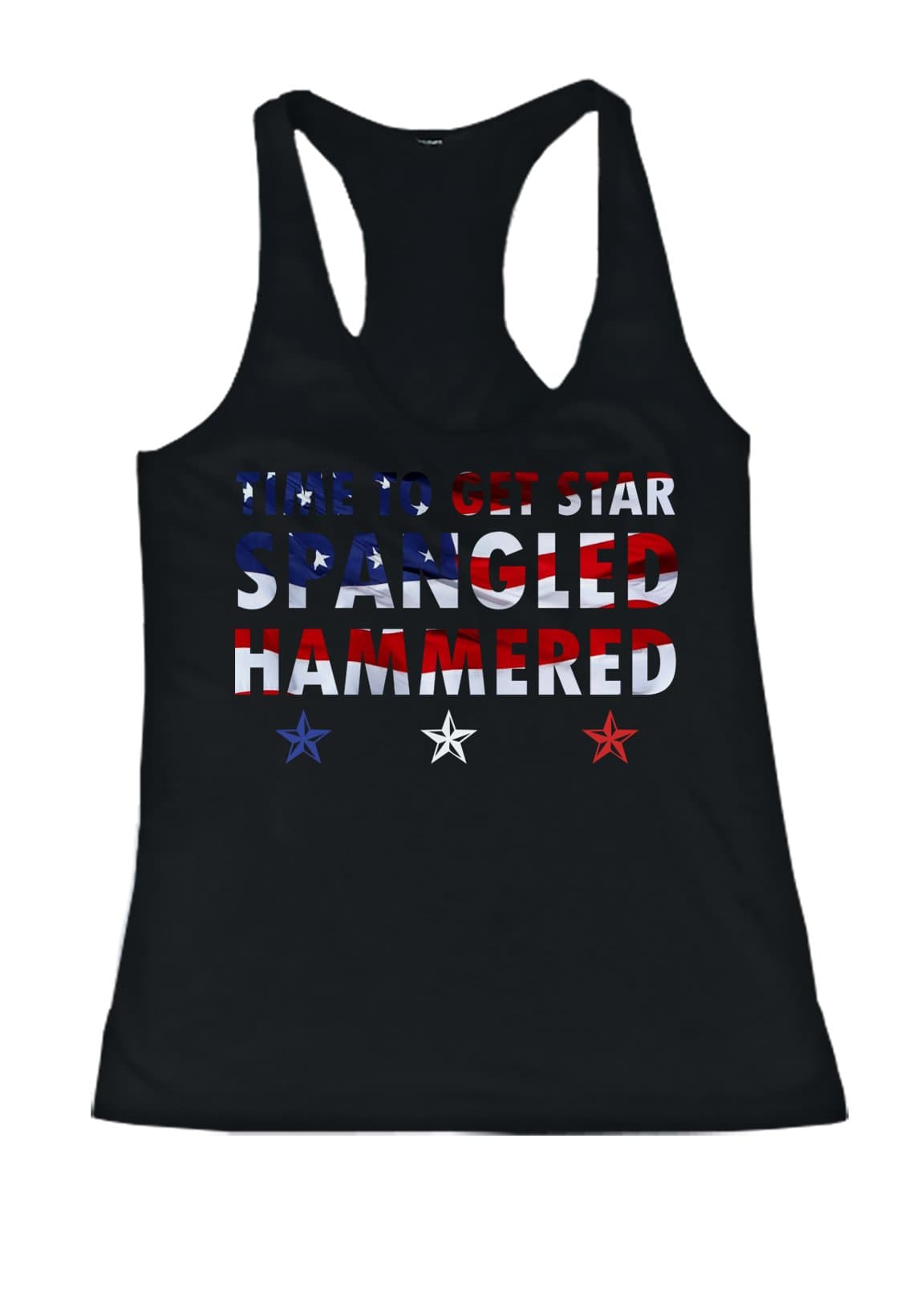 Women’s Red White and Blue Tank Tops - Time to get Star Spangled Hammered (XX-Large)