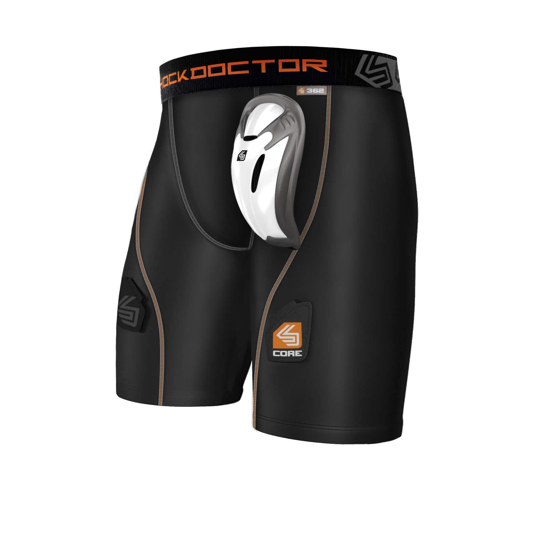 Shock Doctor Men's Core Support Hockey Shorts with Protective Bioflex Cup (Adult)