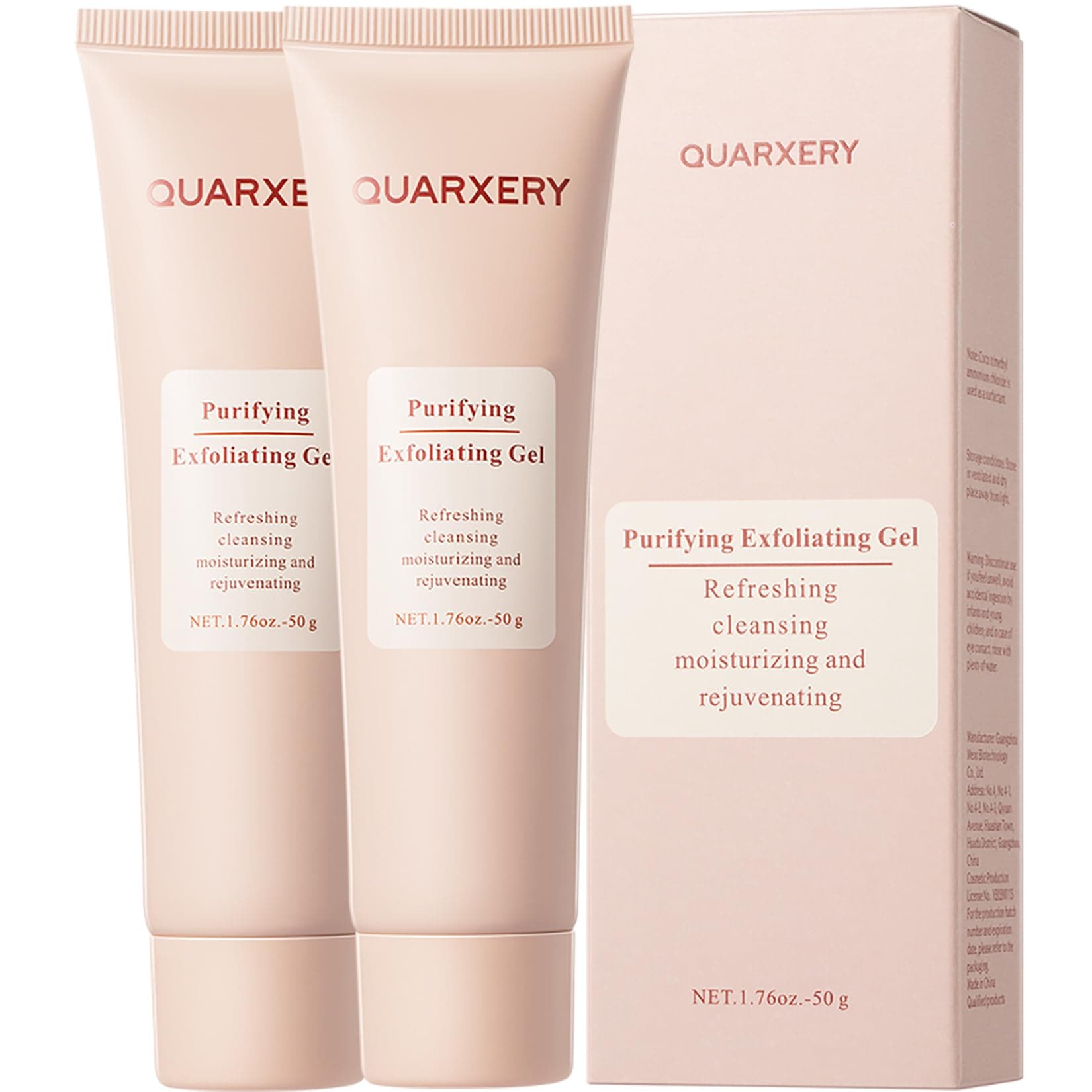 QUARXERY Purifying Exfoliating Gel 2Pcs：Gentle Exfoliating Gel for Face Facial - Exfoliating Gel Scrub for Face Cleans Dirt & Oils
