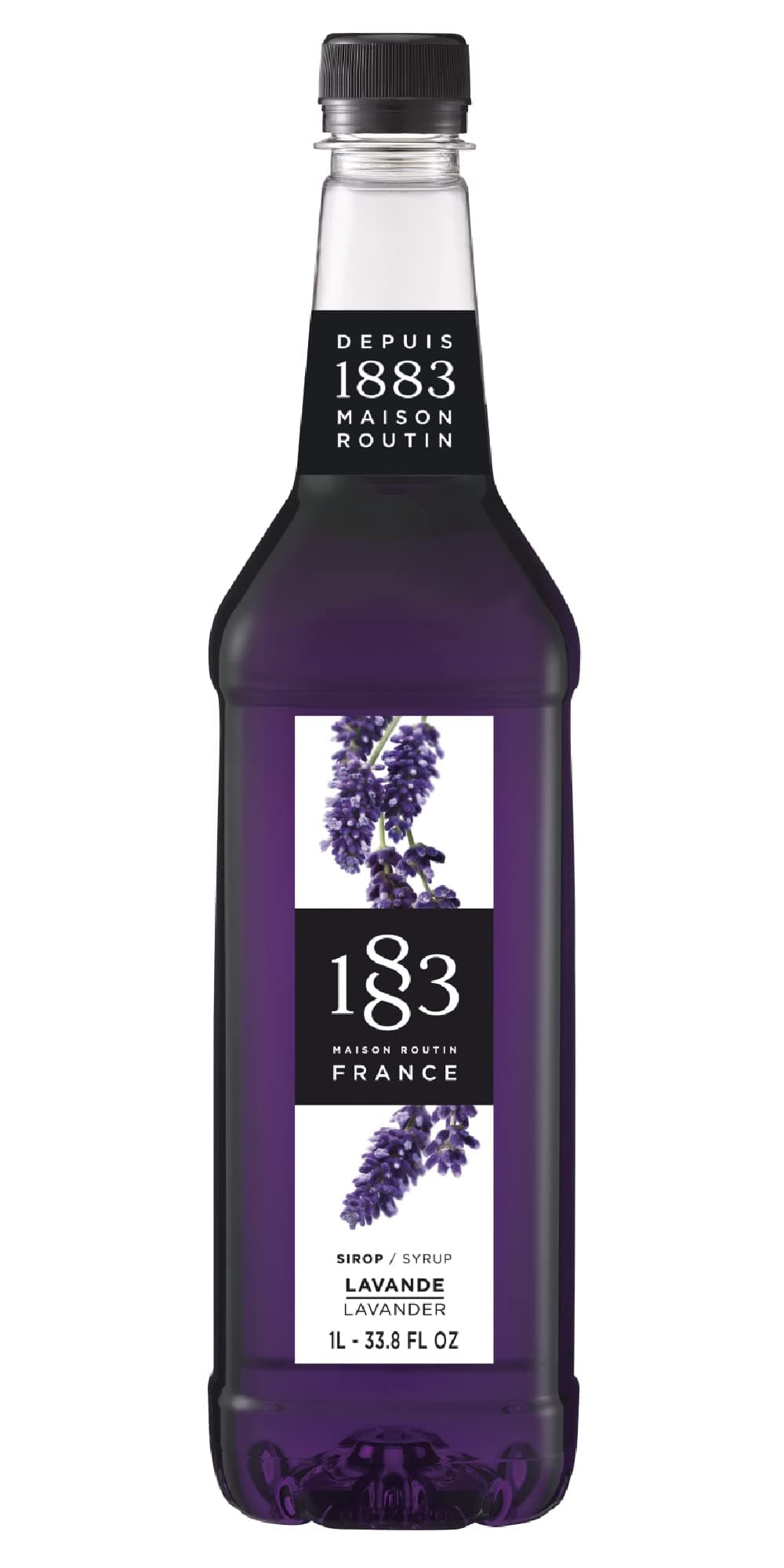1883 Lavender Syrup for Drinks, Made in France, 1 Liter Plastic Bottle