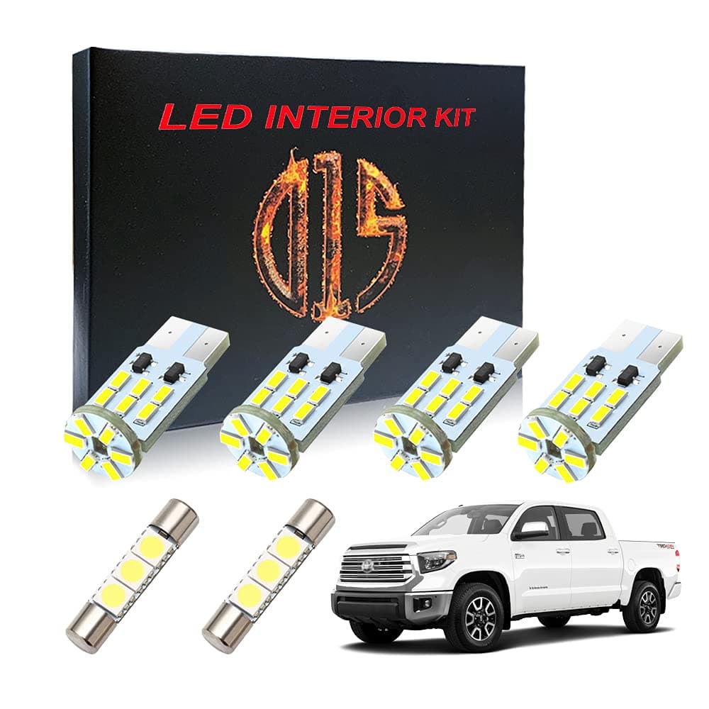LED Interior Light Kit for Toyota Tundra 2007-2020 6000k White Map Dome Visor Footwell Door Cargo License Plate Bulbs (18 Pieces)